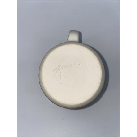 Handmade Artist Signed 12 oz. Blue/cream Ceramic Mug Textured Design - Picture 6 of 6